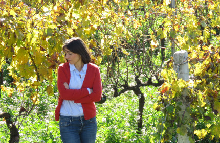 Silvia in the vineyard